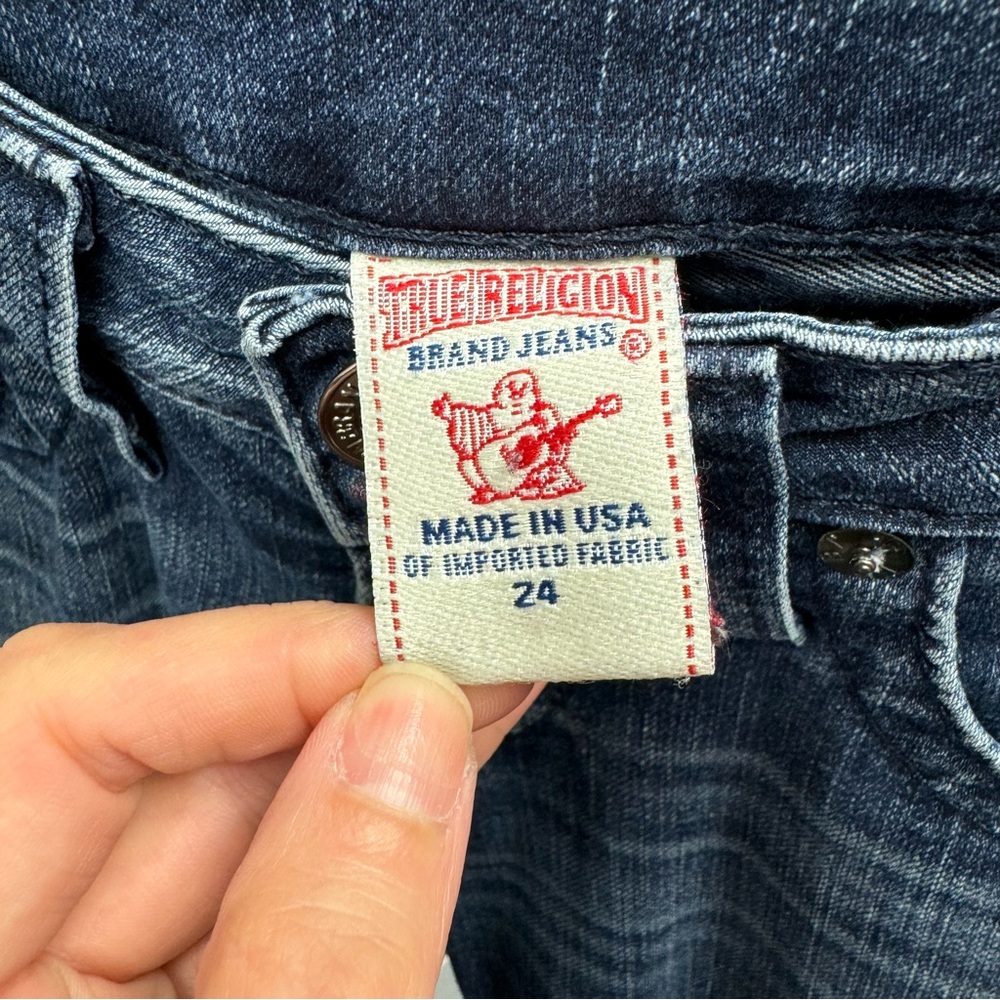 True Religion Dark Wash Straight Leg Jeans - 24/00 - Picture 3 of 4